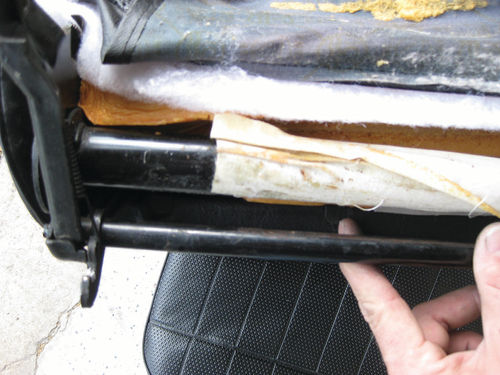 Be sure to note how the bottoms of the seat covers wrap around the seat frames before they are clipped into place.