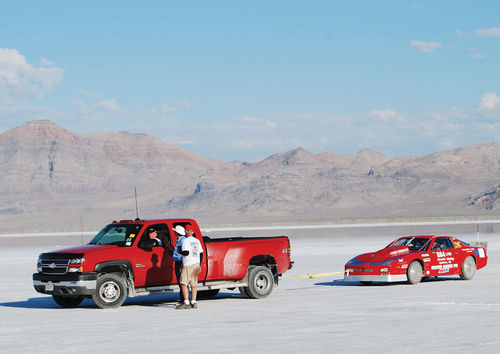 This red Chevy pickup carried our tools, pulled the trailer and towed the Firebird racing car five miles back and forth between the pits and the starting line.