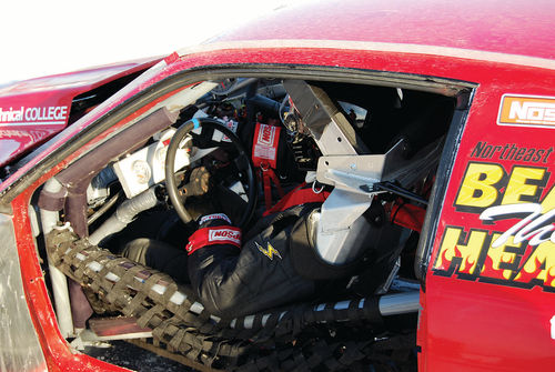 Track rules required Dave Sarna to use a HANS (head and neck support) device for added protection and wear a Top Fuel drag racing driver’s suit (both were borrowed). Obviously, this trip was done on a budget.