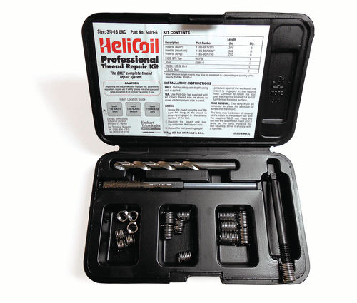 Photo 2. This Heli-Coil thread repair kit includes three different length inserts, and all the essentials.