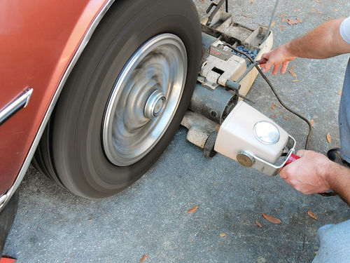 Photo 14. The strobe will flash and stop the motion when the heavy spot is at the lowest point of rotation.