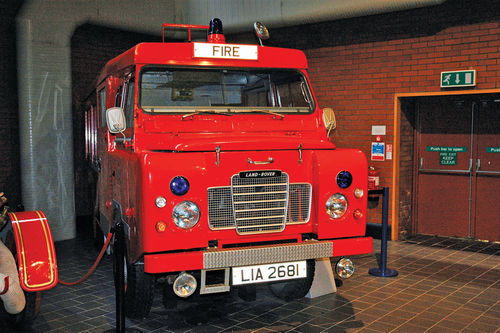 Older Land Rovers are very common in Ireland. This Land Rover fire truck, in the Ulster Transport Museum, is the only one of its kind I can ever remember seeing.