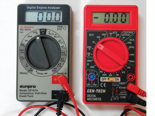 18. This Sunpro meter has a setting for dwell; the Harbor Freight doesn’t but has DCV; ACV; Ohms and more.