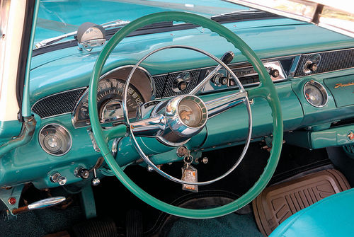 Dashboards grew increasingly flashy in the 1950s and Pontiac could hold its own.