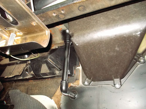 These photos show plenum repairs taken from under the dash, also showing one of the drains. The passenger side with the drain pipe and the heater core re-installed.