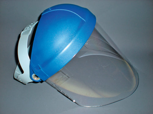 Photo 3. This full face shield with simple headgear didn’t last long before it failed.