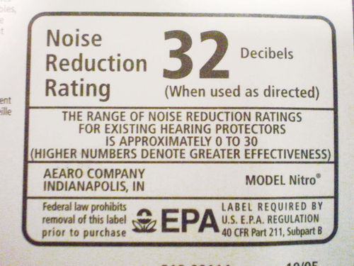 Photo 7. This is a typical EPA rating you will find on ear protection packaging.