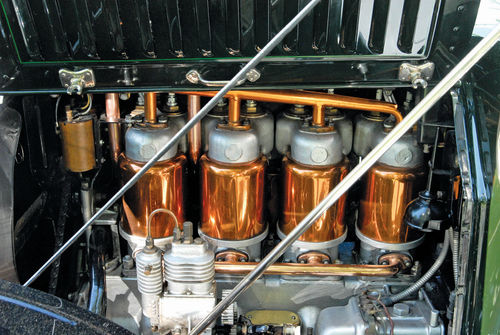 The copper water jackets were nearing the end when the Cadillac was built, as they were eliminated after the 1914 model year.