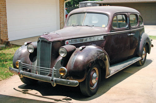 Nelson Bates’ son, Todd, caught “Packard fever” and is working toward making this largely original 1940 One-Ten Sedan into a nice driver. It, too, wears Laguna Maroon paint like dad’s One-Ten Coupe.