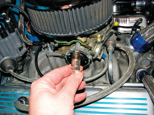 Photo 8. The worn carburetor was replaced with a freshly rebuilt Rochester Quadrajet.