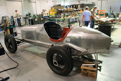 Editor’s note: Now that the car has a body on its chassis, it’s time for the installation of the engine and an exterior finish so it will look like the original Indy winner. Plans call for the project to be completed within a year.