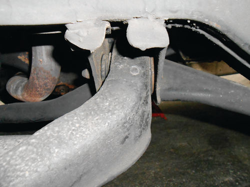 Photo 31. The larger lower control arm bushings typically outlast the smaller upper bushings by many years.