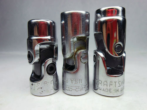 From left to right, Mac, Snap-on, Craftsman, with Mac winning as the smallest swivel socket.