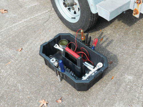 This Husky tote tray is so large it will likely hold all you need, just watch the weight.