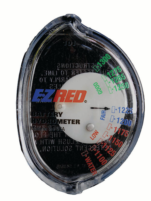 Here is a closer view of the EZ-RED fluid reservoir, indicator and scale.