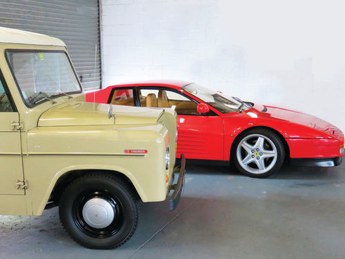 The Trekka and a Ferrari Testarossa side by side