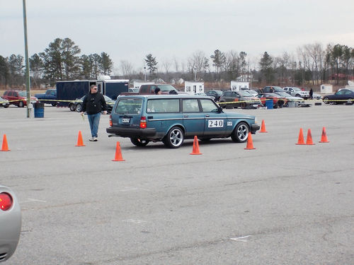 Buster moves to the autocross start line