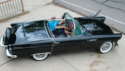 Martha Dillenschneider, the author’s wife, behind the wheel of “Raven.”