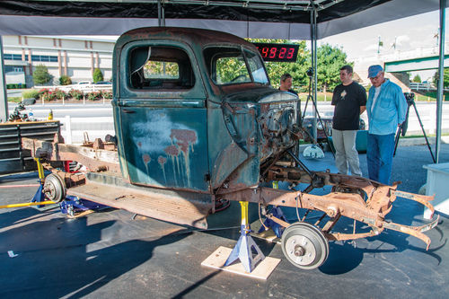 The project started with a pickup frame, cab and front clip.