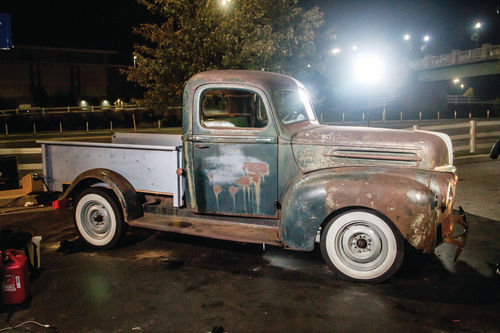 The truck was “built” at the Hershey meet, but it was not “restored” in the sense of having new paint and plating. It was more of a barn find come to life again.