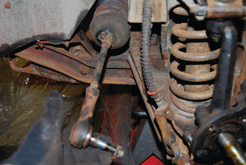 You’ll need a pickle fork balljoint separator to remove the tie rod ends from the lever arms that attach to the hubs.