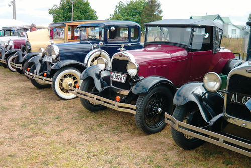 A line of nice-looking Fords with right-hand drive.