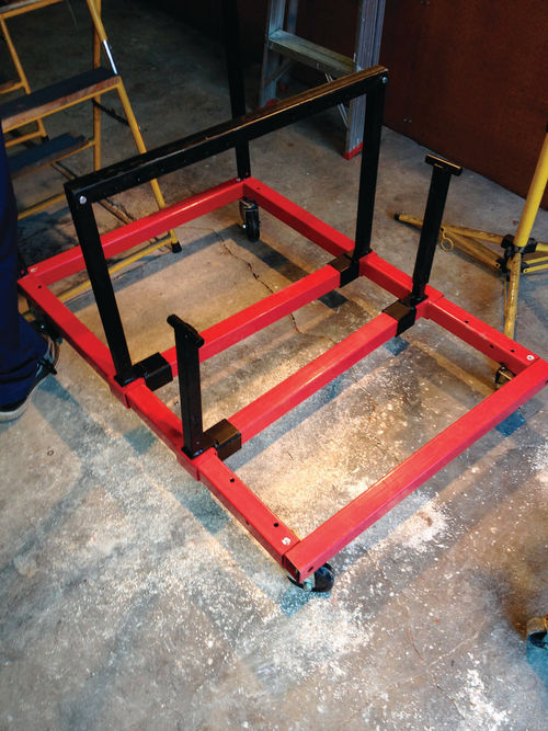 The basic framework of the engine test stand.