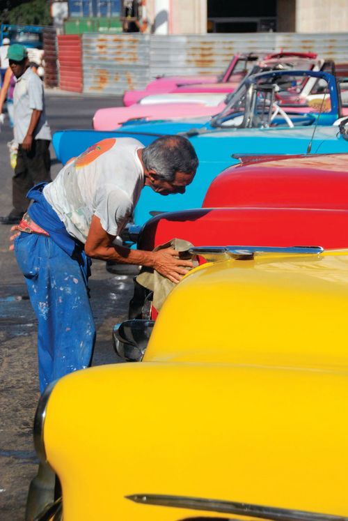 Owners of vintage cars in Cuba maintain and clean them regularly