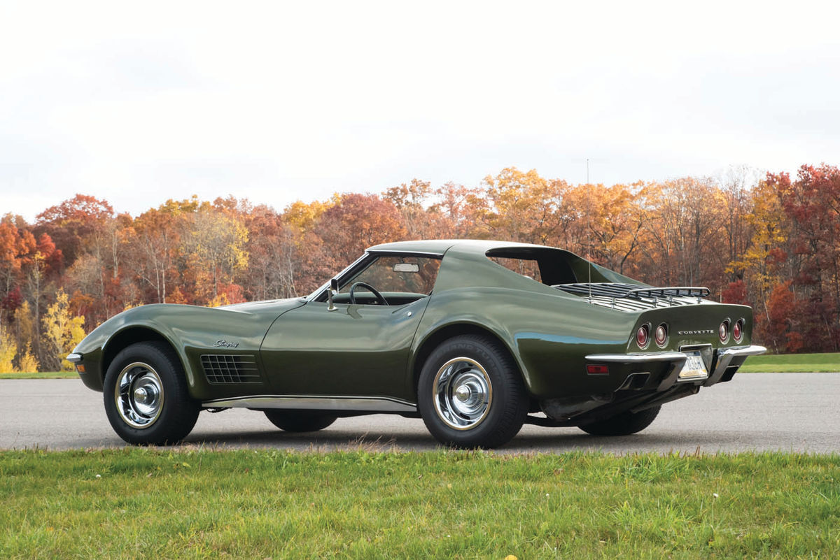 Although not often remarked upon, the early C-3 Corvettes look as good in a rear three-quarter view as they do from the front.