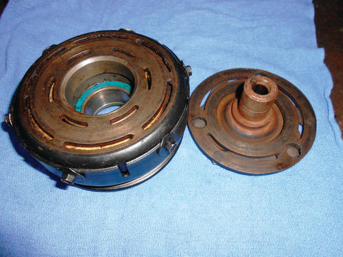 To the left is the rotor and coil assembly; right is the drive plate.