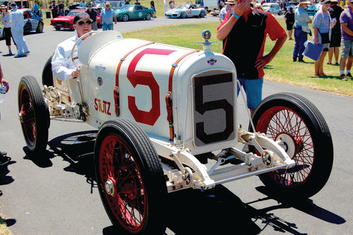 Little Al Unser prepares for his assault on Millen’s Hill in a 1915 Stutz Indy car.