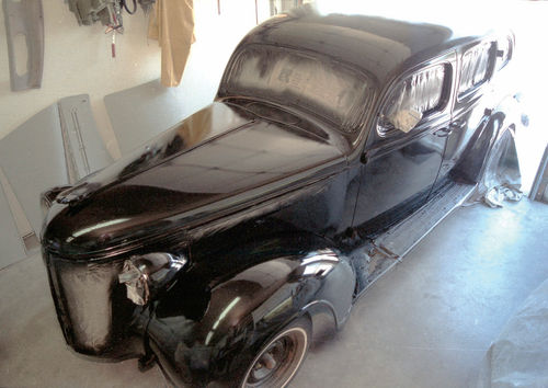 Fresh black paint radically transformed the appearance of my 1937 DeSoto.