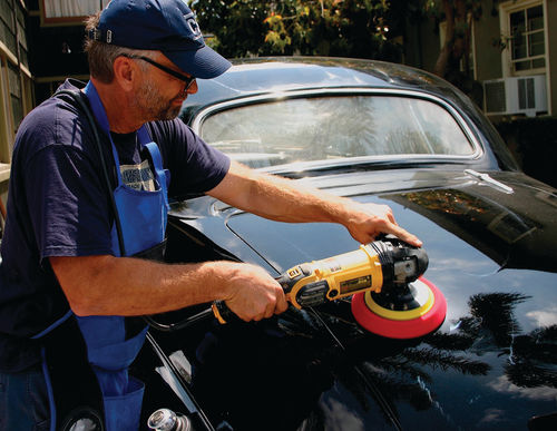 After the first buff-up, switch to a foam pad for a final pass over the car.