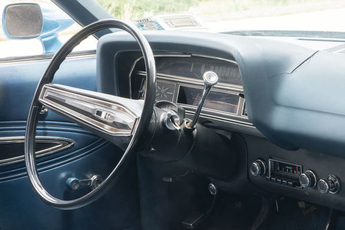 The dashboard, like the rest of the feature car’s interior, is original. Although repair or replacement is in the cards, the immediate priority is to drive the Torino and enjoy it.