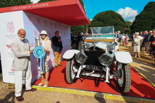 This Rolls-Royce Silver Ghost Taj Mahal was selected to take part in next year’s Best of Show competition. That’s Prince Michael to the left of the car.