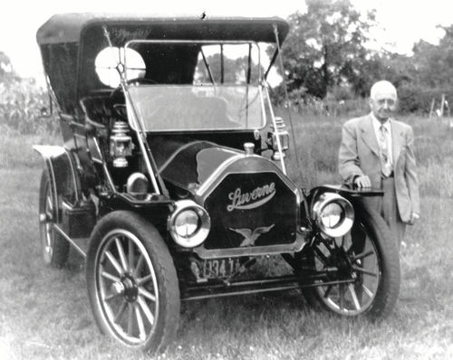 Ed Leicher, co-founder of the Luverne Automobile Co., poses with Gordy Sundgaard’s Luverne Thirty in this undated photo.