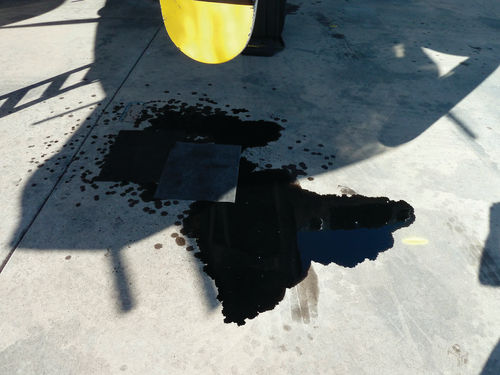 A typical radial engine oil leak.