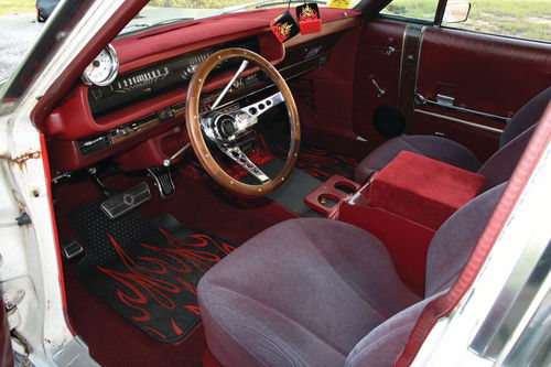 James replaced the original front bench seat on the ’68 with a set of bucket seats from an estate sale. The rear seat and its original upholstery were retained.