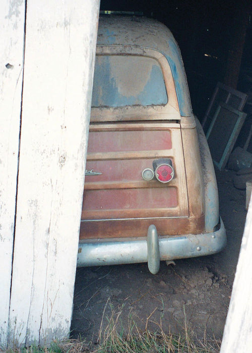 This was my first view of the Pontiac station wagon that had been parked in a shed  near Syracuse, Nebraska, since the early 1960s.