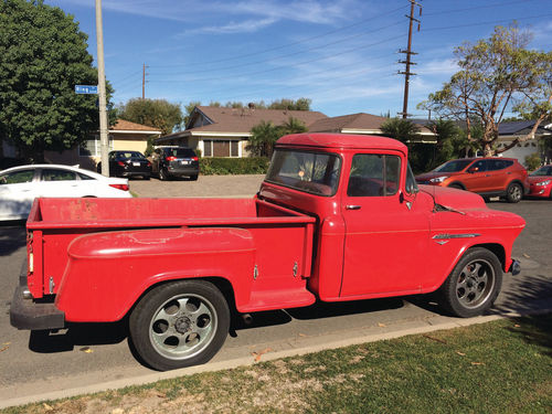 Chevy V-8 Equipped Stepside spotted in Long Beach, California.