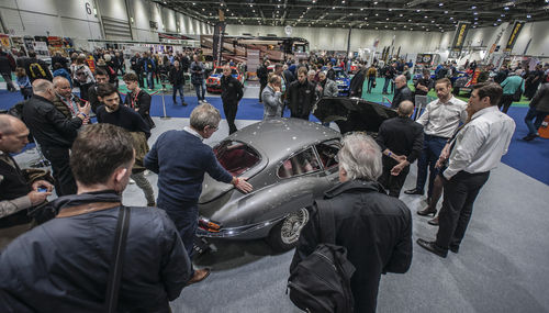A crowd gathering around a vintage Jaguar should come as no surprise at a British car show.