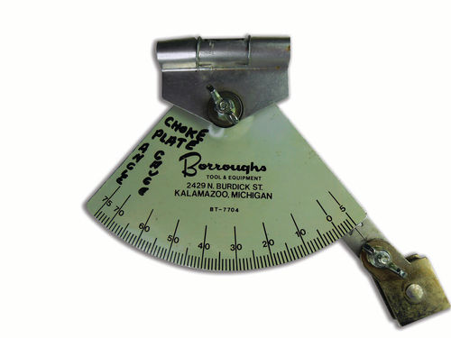 Measurements are done using this angle gauge; but a set of drill bits will still do the job.