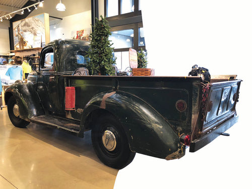 This Ford now serves as a key part of the Duluth Trading Co.’s storefront display, showing off various new products the store carries.