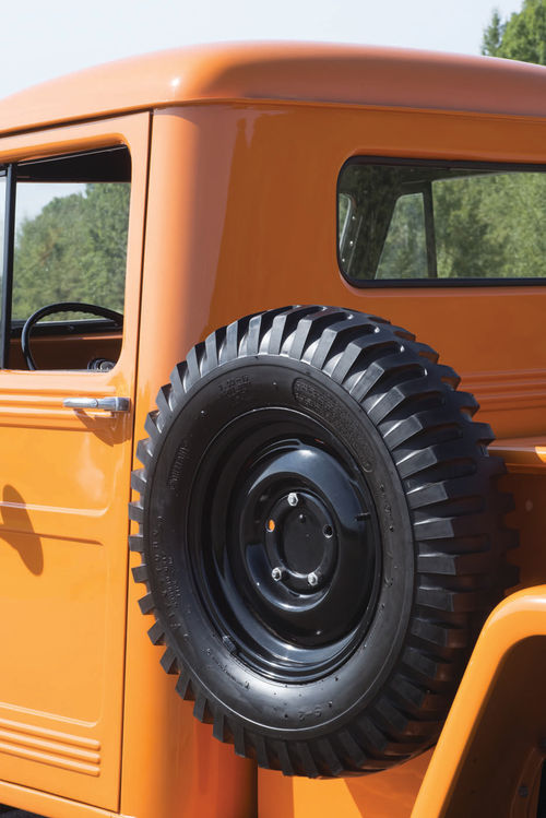 The non-directional tires are a direct carryover from the Jeep Truck’s military ancestors.