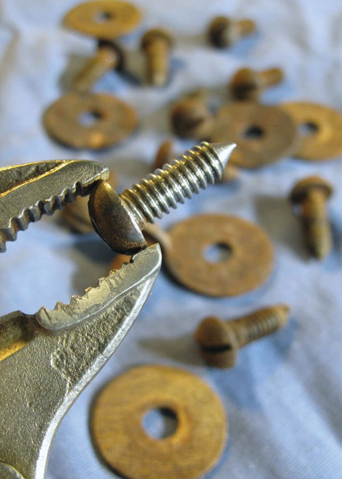 3. My preparations included cleaning a batch of floorboard screws.