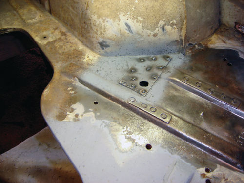 An extra layer of metal was plug-welded in place.