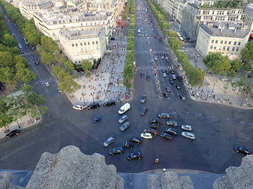 traffic on the Champs-Élysées.