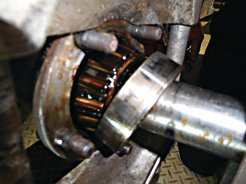 As the roller bearing comes farther out, the bearing race falls off.