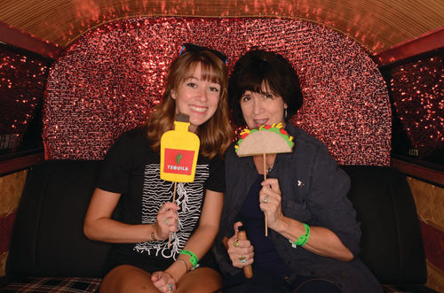 My mom, Judy Sipple, and I inside the Photo Bus. We had so much fun!