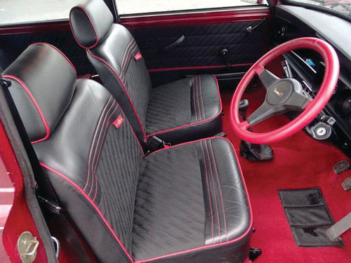 A look at the Mini’s original interior is further evidence of the car’s low mileage.